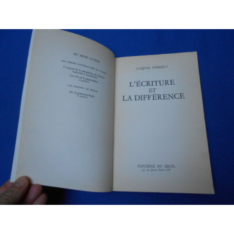 L' écriture et la différence