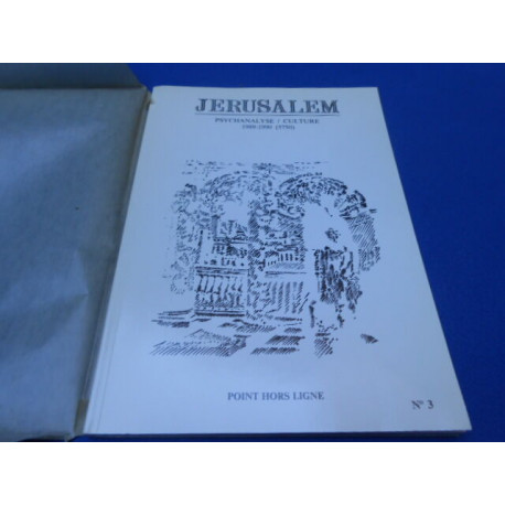 JERUSALEM. Psychanalyse/culture 1989-1900 (5750)