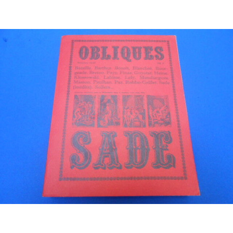 REVUE: OBLIQUES. Sade. N°12-13