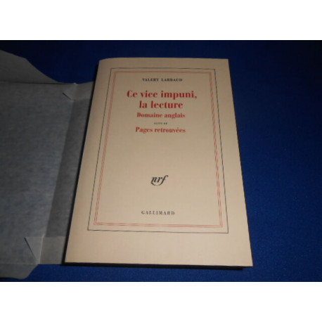 Ce Vice impuni la lecture Domaine Anglais suivi de pages retrouvées