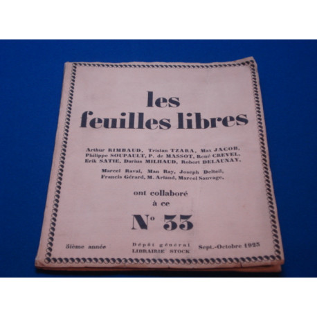 LES FEUILLES LIBRES N°33. 5ième Année. (Sept - Oct. 1923)